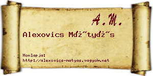 Alexovics Mátyás névjegykártya