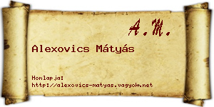 Alexovics Mátyás névjegykártya