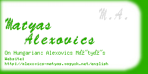 matyas alexovics business card